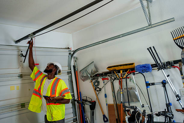 Professional Garage Door Panel Replacement technician working in Le Sueur County County, MN